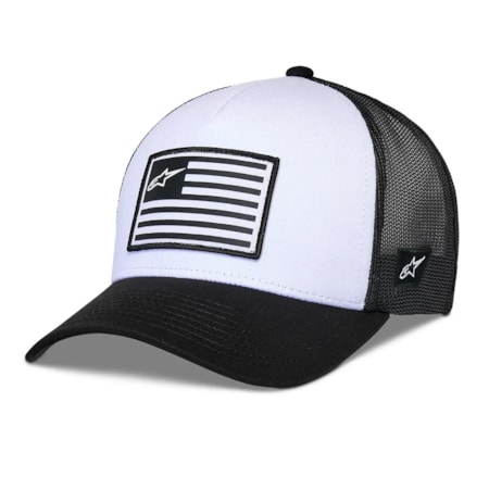 Boné Alpinestars Flag Snapback Branco Preto