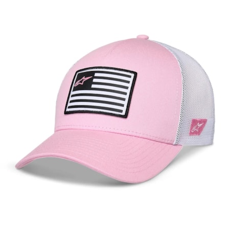 Boné Alpinestars Flag Snapback Rosa Branco