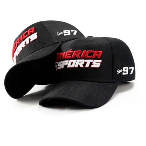 Boné America Sports Since 97 Aba Curva - Preto