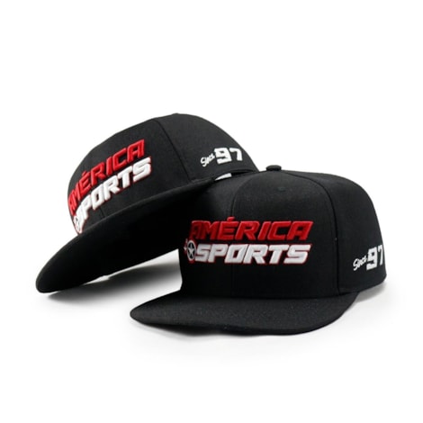Boné America Sports Since 97 Aba Reta - Preto