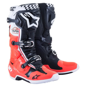 Bota Alpinestars Tech 10 - Preto Vermelho Branco