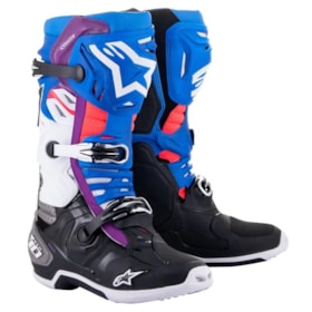 Bota Alpinestars Tech 10 Supervented - Preto Azul Roxo Branco