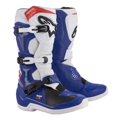 Bota Alpinestars Tech 3 - Azul Branco Vermelho