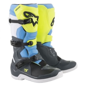 Bota Alpinestars Tech 3 - Cinza Amarelo Azul