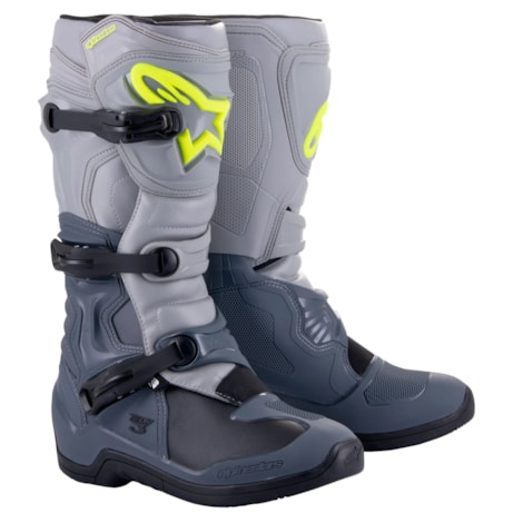 Bota Alpinestars Tech 3 Cinza Escuro Cinza Claro Preto