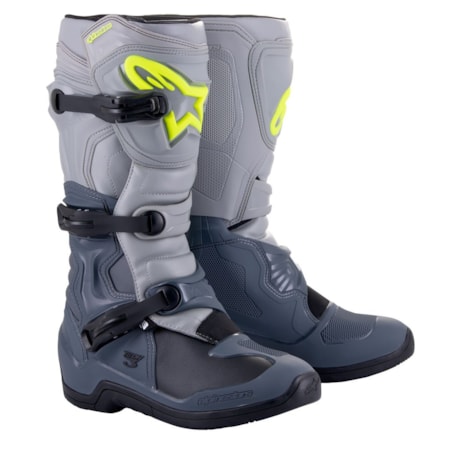 Segunda imagem do produto Bota Alpinestars Tech 3 Cinza Escuro Cinza Claro Preto