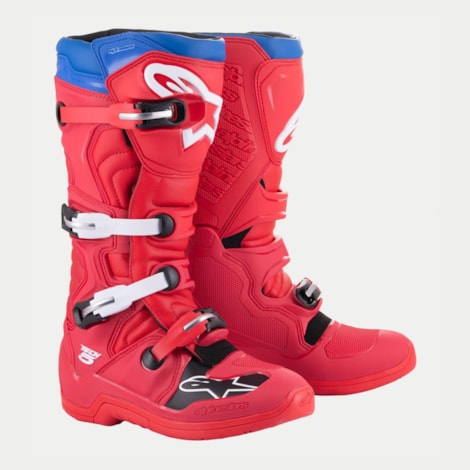 Bota Alpinestars Tech 5 Vermelho Bright Azul Alpine
