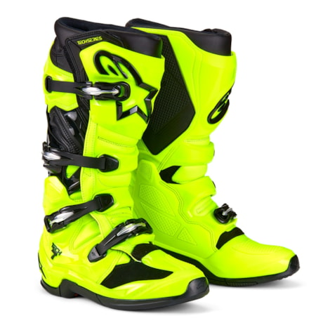 Bota Alpinestars Tech 7 - Amarelo Flúor Preto