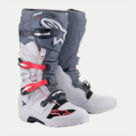 Bota Alpinestars Tech 7 Enduro Cinza Claro Cinza Escuro Vermelho