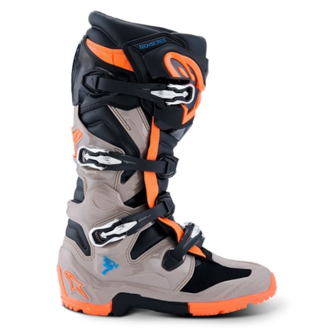Segunda imagem do produto Bota Alpinestars Tech 7 Enduro - Preto Cinza Laranja Flúor