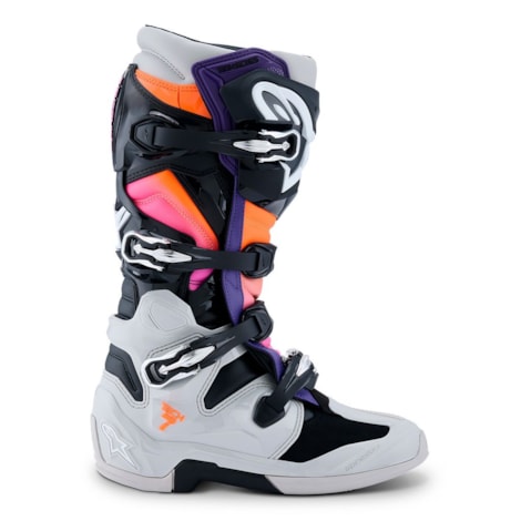 Segunda imagem do produto Bota Alpinestars Tech 7 Preto Cinza Claro Laranja