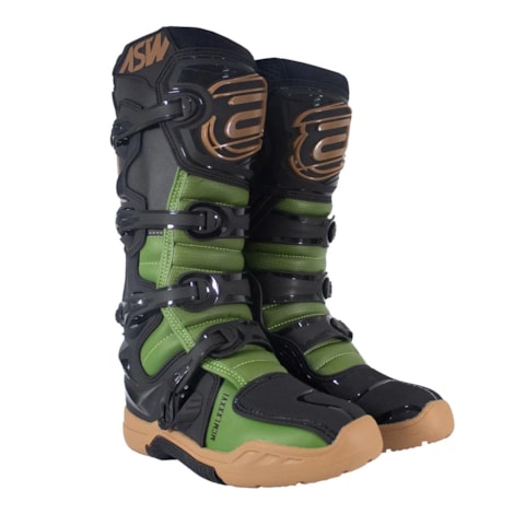 Bota ASW Elevate Enduro - Preto Verde Oliva