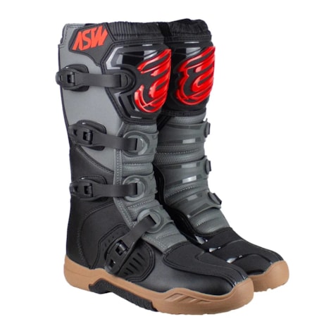Segunda imagem do produto Bota ASW Image Enduro - Cinza Preto Vermelho