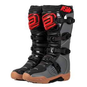 Bota ASW Image Enduro - Preto Cinza Vermelho