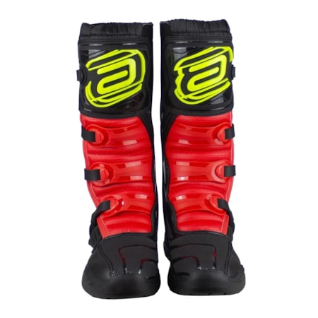 Bota ASW Image Enduro - Preto Vermelho Amarelo Flúor
