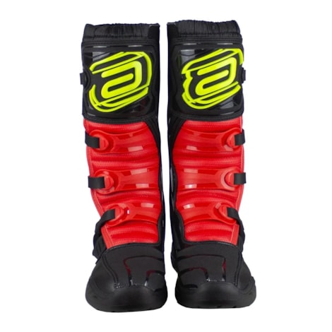 Segunda imagem do produto Bota ASW Image Enduro - Preto Vermelho Amarelo Flúor