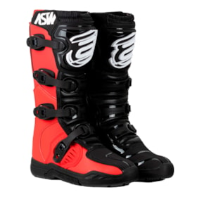 Bota ASW Image Enduro - Preto Vermelho Branco