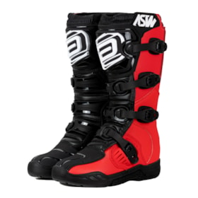 Bota ASW Image Enduro - Preto Vermelho Branco