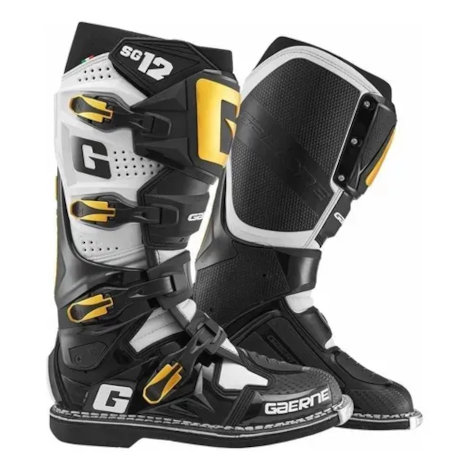 Bota Gaerne SG12 Luxe Preto Branco Dourado