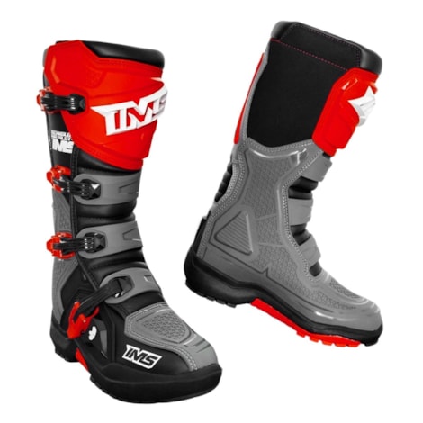 Bota IMS Robust Injetada - Preto Cinza Vermelho