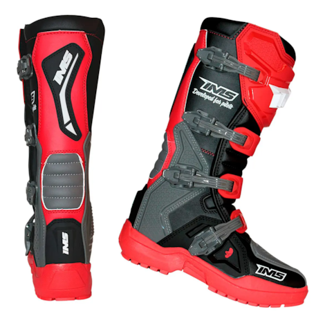 Segunda imagem do produto Bota IMS Robust Injetada Preto Cinza Vermelho