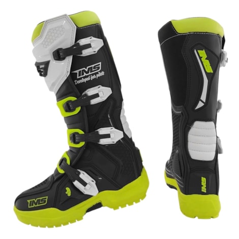 Segunda imagem do produto Bota IMS Robust Injetada Preto Flúor Branco