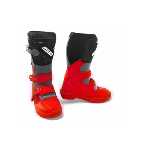 Bota IMS Track Kids Preto Vermelho Cinza