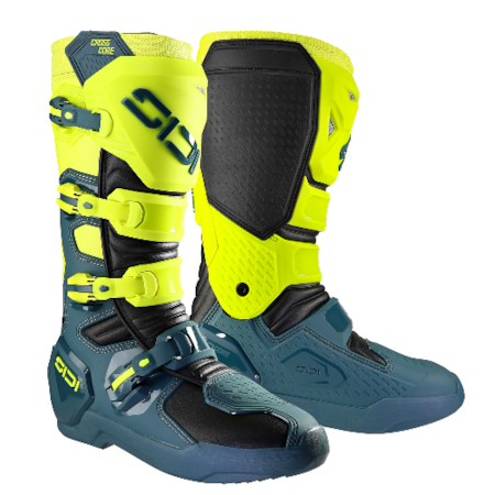 Bota Sidi Crosscore Petrol Amarelo Flúor