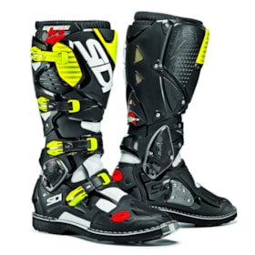 Bota Sidi Crossfire 3 - Branco Preto Amarelo Flúor