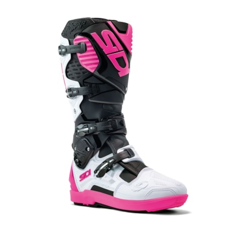 Bota Sidi Crossfire 3 SRS Preto Branco Rosa