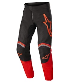 Calça Alpinestars Fluid Speed 22 - Preto Vermelho Flúor