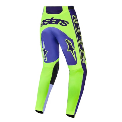 Segunda imagem do produto Calça Alpinestars Racer Portl Roxo Amarelo Flúor