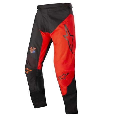 Calça Alpinestars Racer Supermatic 22 - Preto Vermelho Flúor