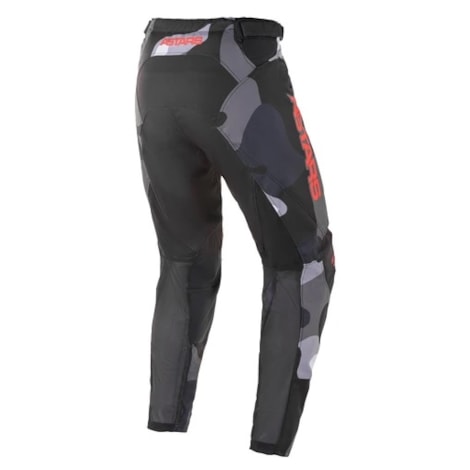 Segunda imagem do produto Calça Alpinestars Racer Tactical 21 - Cinza Camo Vermelho Flúor