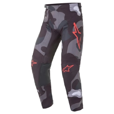 Segunda imagem do produto Calça Alpinestars Racer Tactical 21 - Cinza Camo Vermelho Flúor