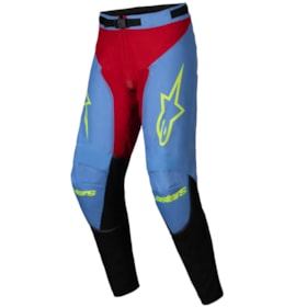 Calça Alpinestars Recer Ocuri 25 - Azul Vermelho Amarelo Flúor