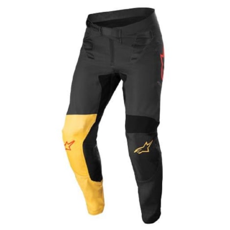 Calça Alpinestars Supertech Blaze 22 - Preto Amarelo Vermelho Flúor