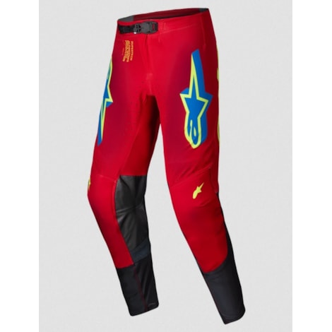 Calça Alpinestars Supertech Maker 25 - Vermelho Bright Amarelo Flúor