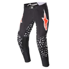 Calça Alpinestars Supertech North 23 - Preto Vermelho Neon