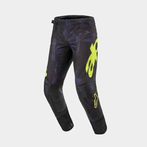 Calça Alpinestars Supertech Rantera 24 - Preto Azul Marinho Amarelo Flúor