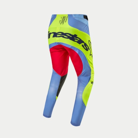 Segunda imagem do produto Calça Alpinestars Techstar Ocuri 24 - Azul Claro Amarelo Flúor Vermelho