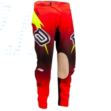 Calça ASW Concept Origins Enzo Lopes - Preto Vermelho Amarelo Flúor