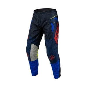 Calça ASW Image Enduro Hades Preto Azul Amarelo Flúor