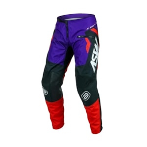 Calça ASW Image Enduro Hades Roxo Preto Vermelho