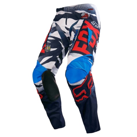 Calça Fox 180 Vicious Infantil - Branco Azul