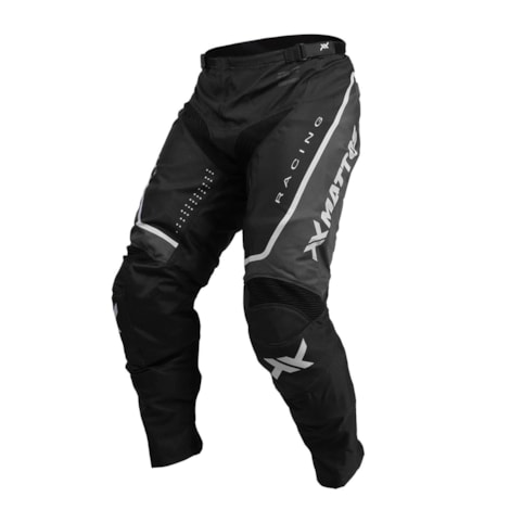 Calça Mattos Racing Sax Plus Size - Preto Cinza