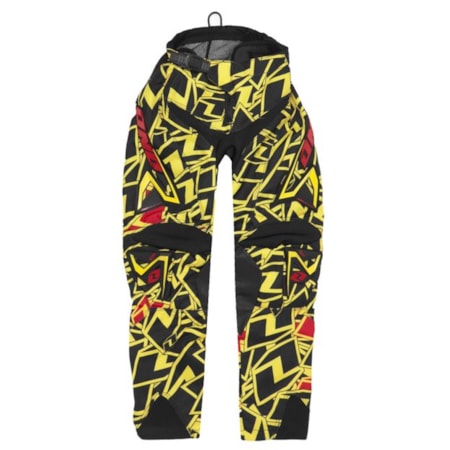 Calça One Infantil MX Carbon Stickers - Preto Amarelo