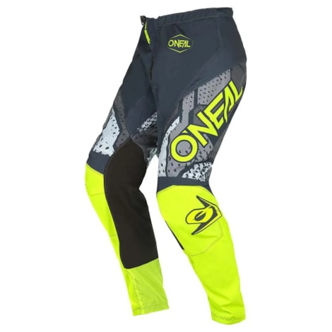 Calça Oneal Element Camo Cinza Amarelo Neon