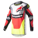 Camisa Alpinestars Fluid Agent 23 - Preto Vermelho Amarelo Flúor