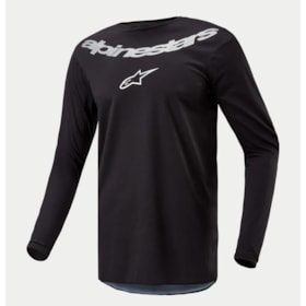 Camisa Alpinestars Fluid Graphite 25 - Preto Cinza Silver